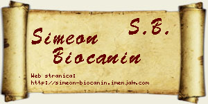 Simeon Biočanin vizit kartica